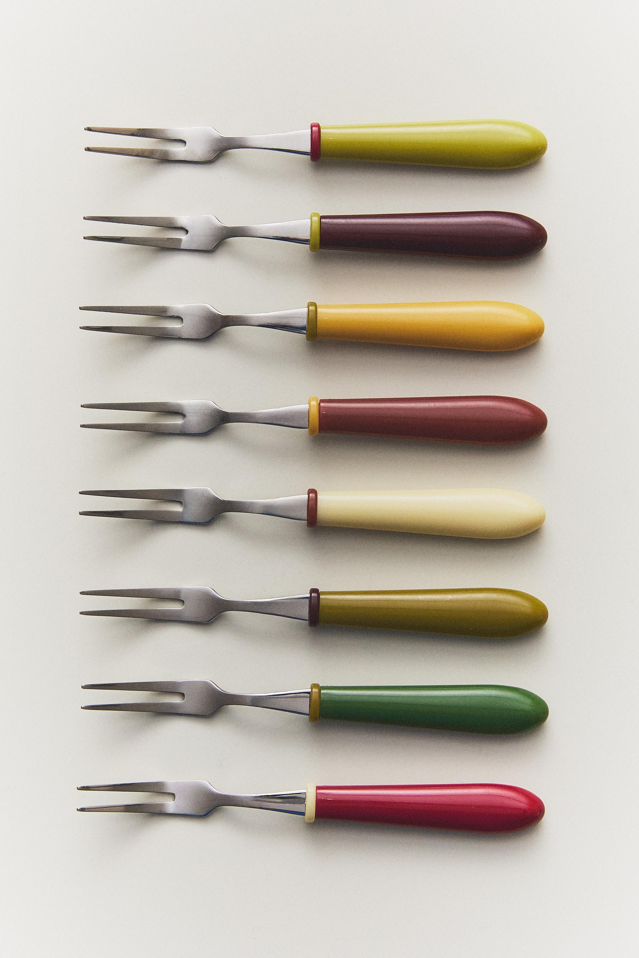 LOT DE MINI-FOURCHETTES EN RÉSINE COULEURS (LOT DE 8)